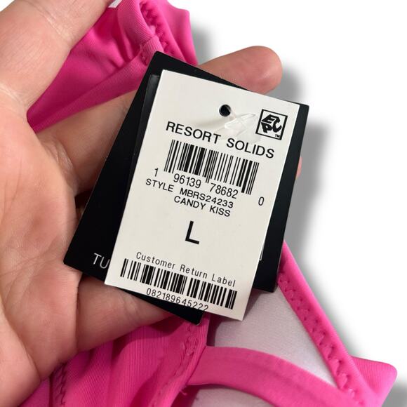 NEW Bar III Hot Pink One Piece Monokini Swimsuit Size Large Cut Out Beach Swim - Picture 8 of 9